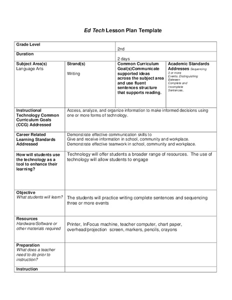Ed Tech Lesson Plan