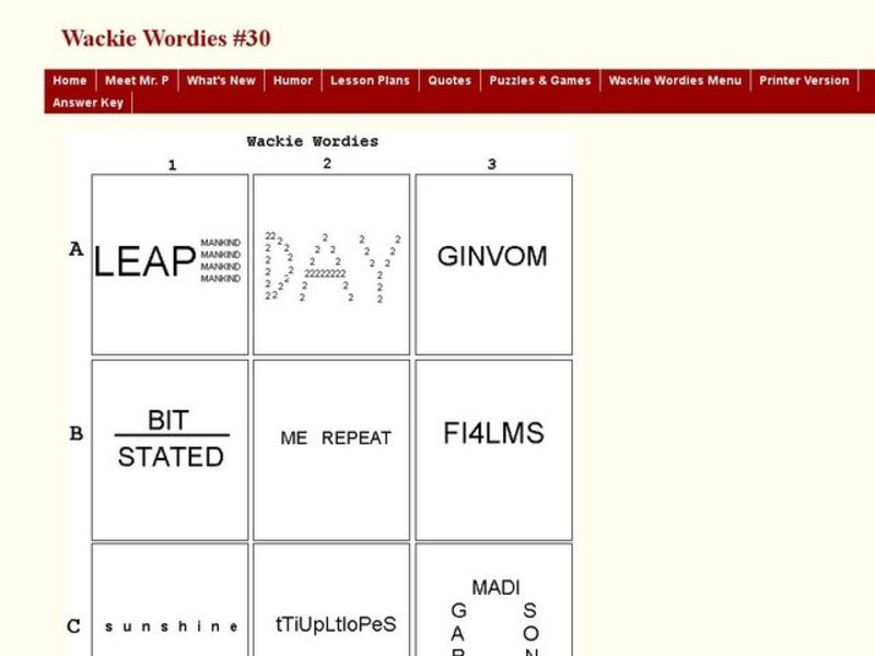 Twelve Wackie Word Problem Puzzles Interactive
