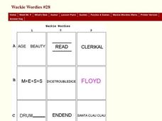 Wackie Wordie Puzzle #28 Worksheet