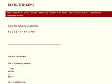 Elvis, The King Worksheet