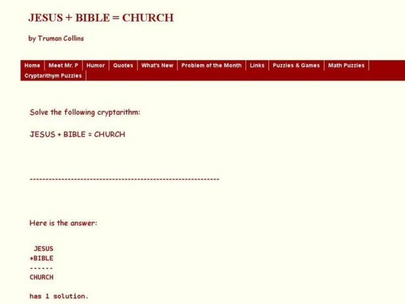 Jesus + Bible = Church Worksheet