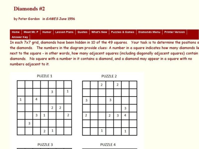Find the Hidden Diamonds in Four Puzzles Interactive