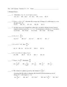 AP Calculus Test Worksheet