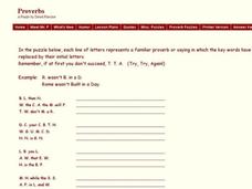 Proverbs Puzzle #2 Worksheet