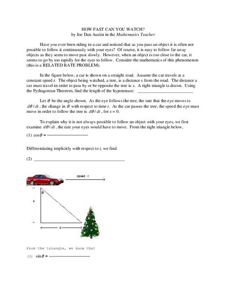 How Fast Can You Watch? Worksheet