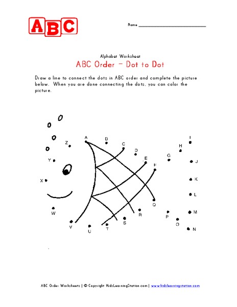 ABC Order- Dot to Dot Worksheet