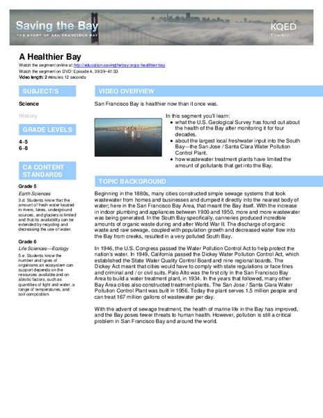 Saving the Bay Lesson Plan