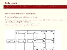 Traffic Maze Map Puzzle Worksheet