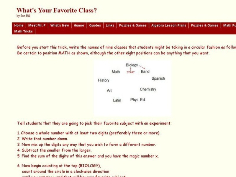 What is Your Favorite Class? Worksheet
