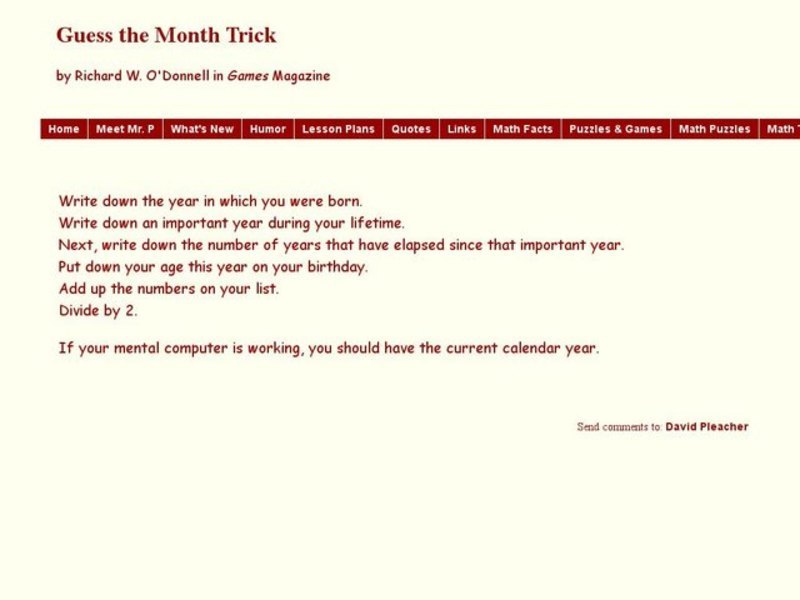 Number Game-"The Best Year of Your Life" Worksheet