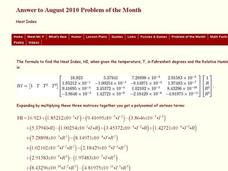 Heat Index Worksheet