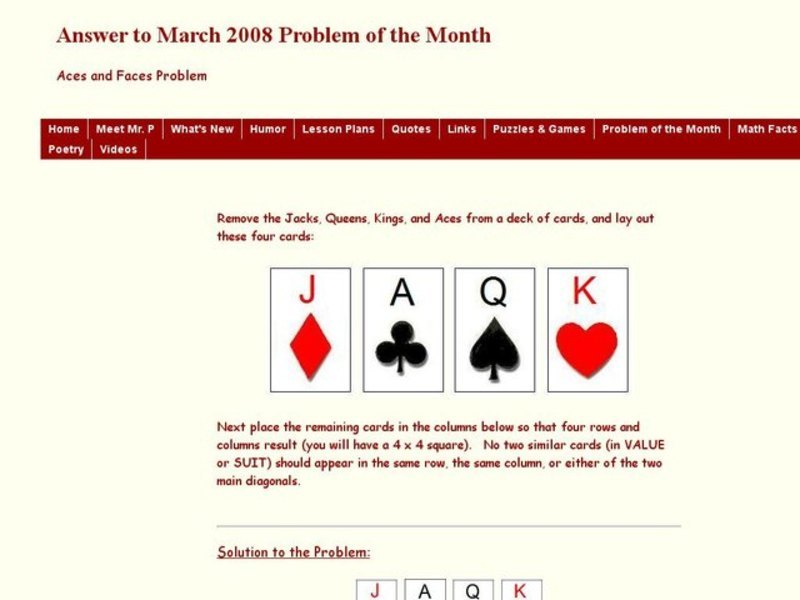 Arrange the Cards According to the Requirements Interactive