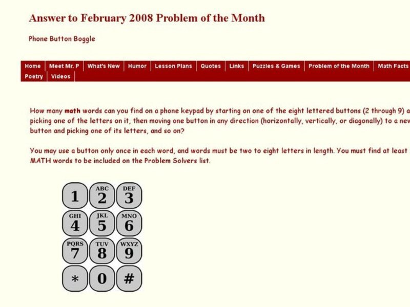 Phone Button Boggle Worksheet