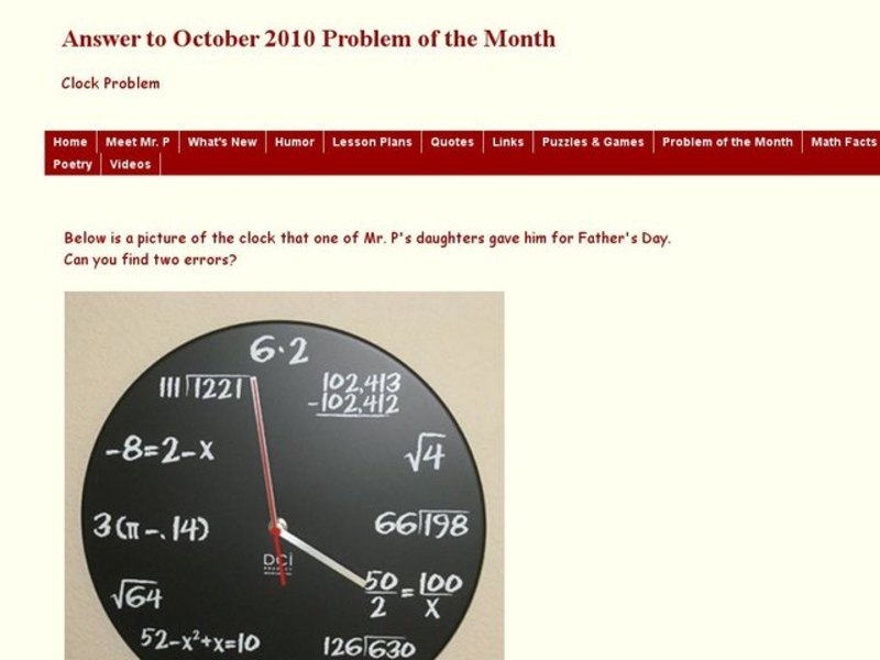 Clock Problem Worksheet
