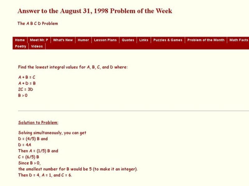 Solving a System Containing Equations and an Inequality Interactive