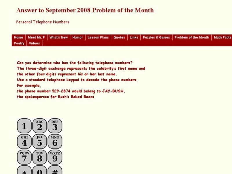 Telephone Numbers Worksheet