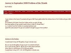 Gas Problem Worksheet