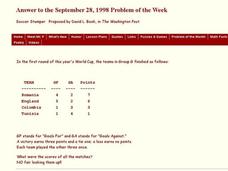 Soccer Stumper Worksheet