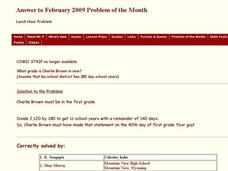 Lunch Hour Problem Worksheet
