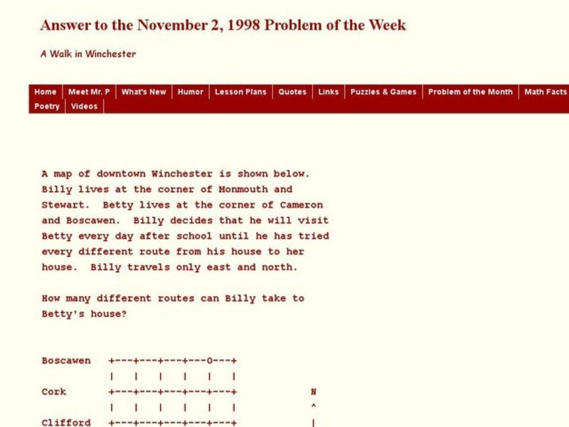 A Walk in Winchester Worksheet