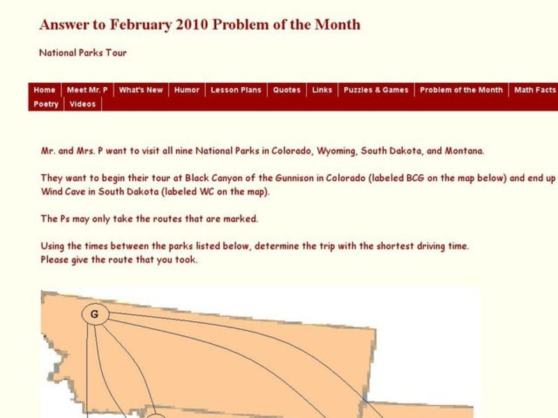 National Parks Tour Worksheet