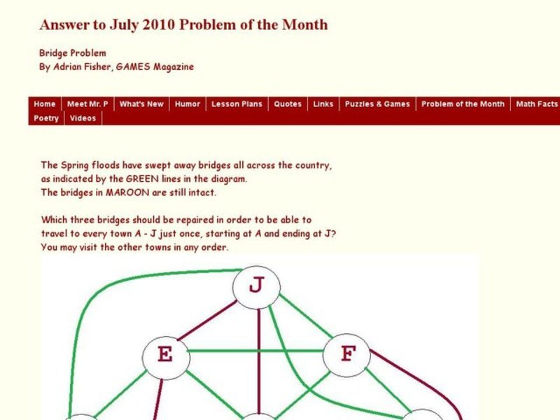 Bridge Problem Worksheet