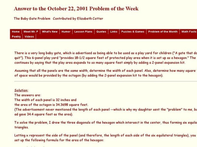 The Baby Gate Problem Worksheet