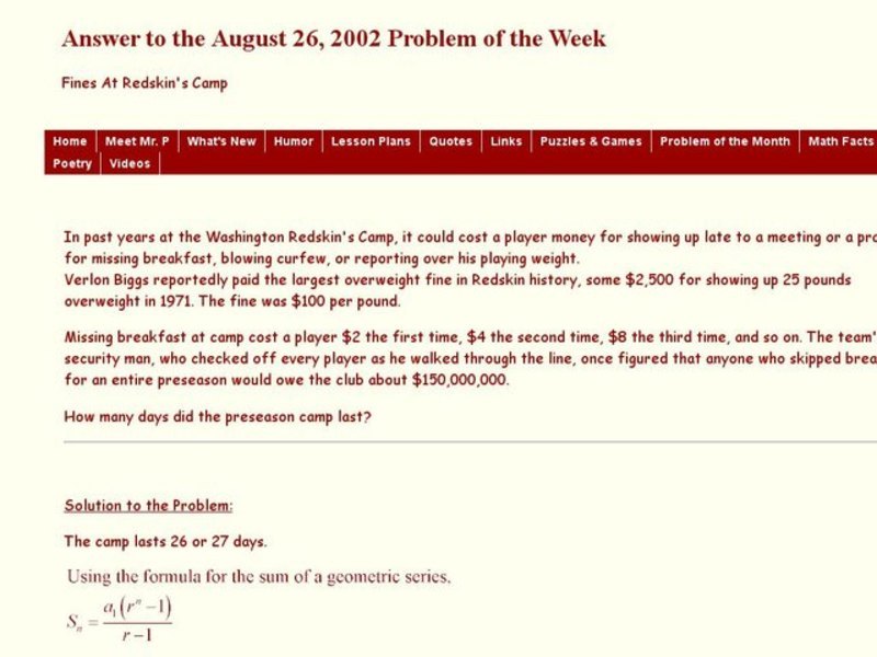 Fines At Redskin's Camp Worksheet