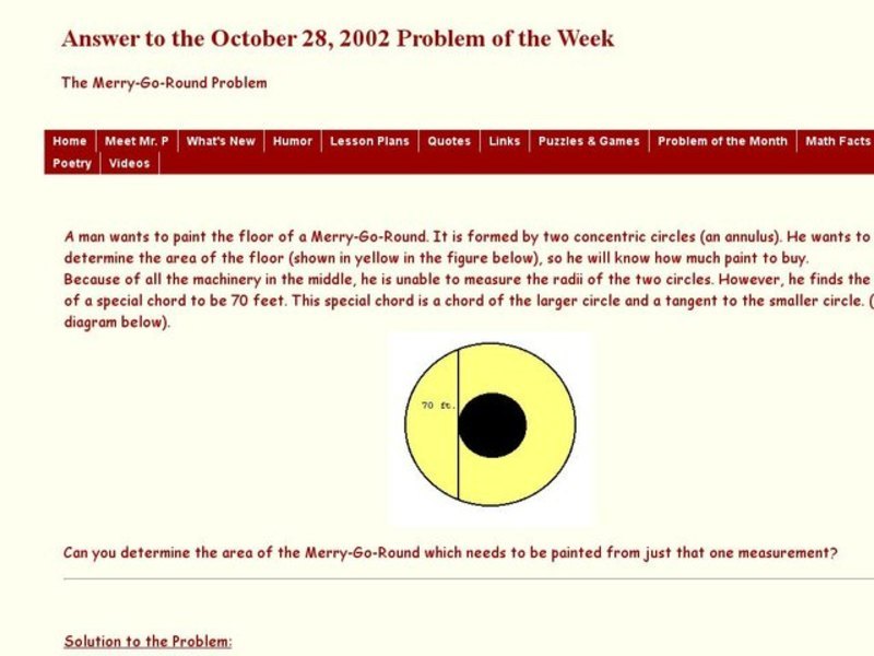 The Merry Go Round Problem Worksheet