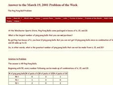 The Ping Pong Ball Problem Worksheet