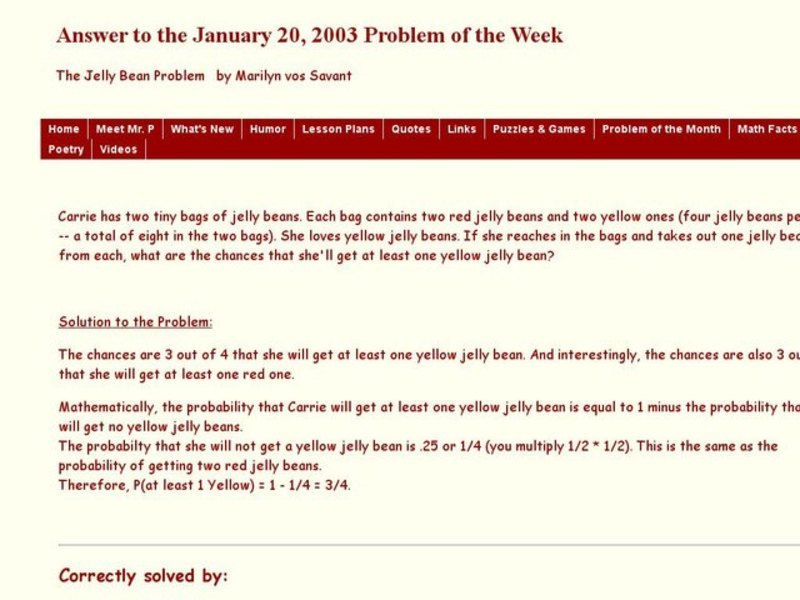 The Jelly Bean Problem Worksheet