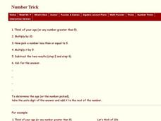 Math Number Trick Worksheet