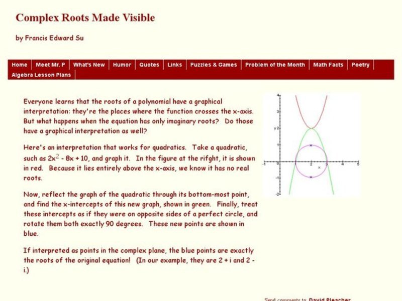 Complex Roots Made Visible Worksheet