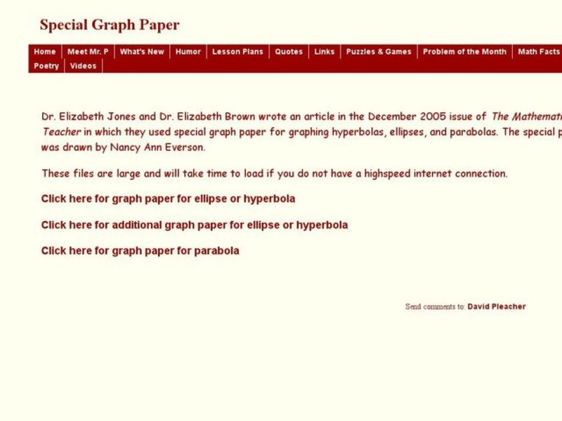 Special Graph Paper Worksheet
