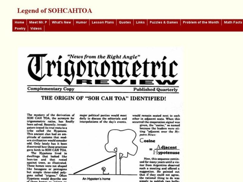 Fictional Story to Remember SOHCAHTOA Interactive