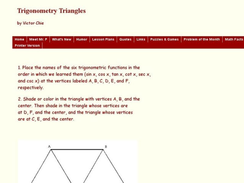 Trigonometry Triangles Worksheet
