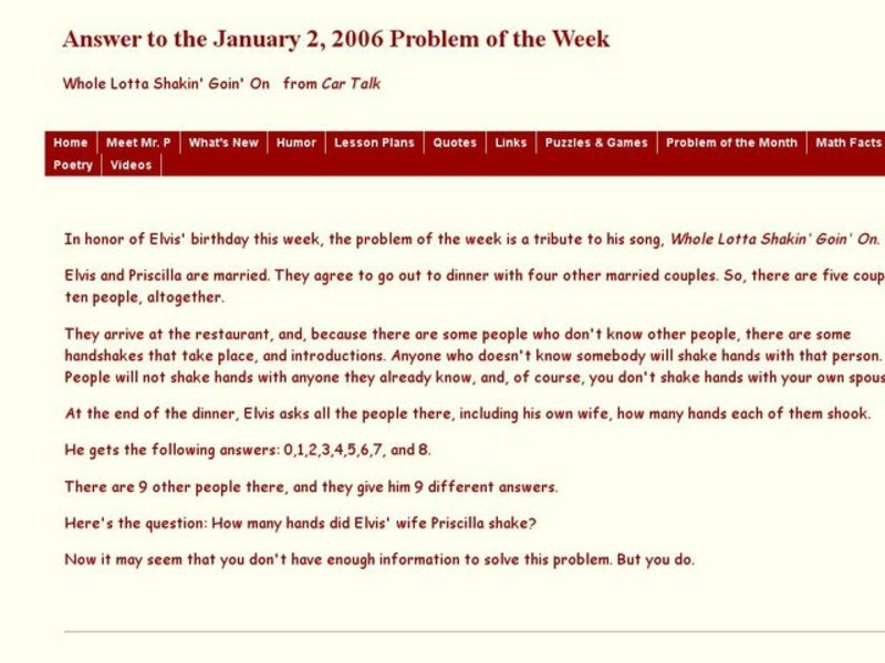 Whole Lotta Shakin' Going' On Worksheet