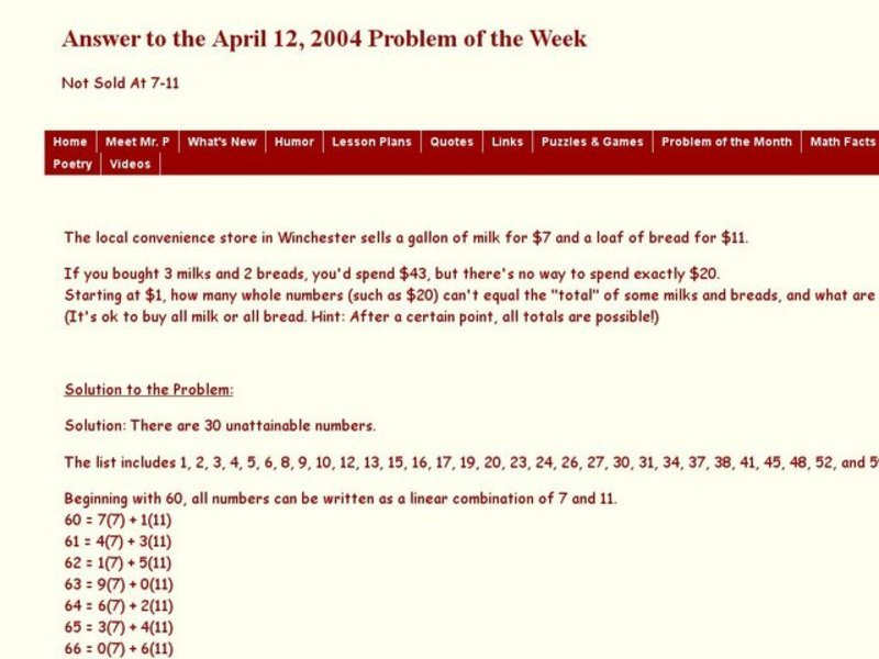 Not Sold At 7-11 Worksheet