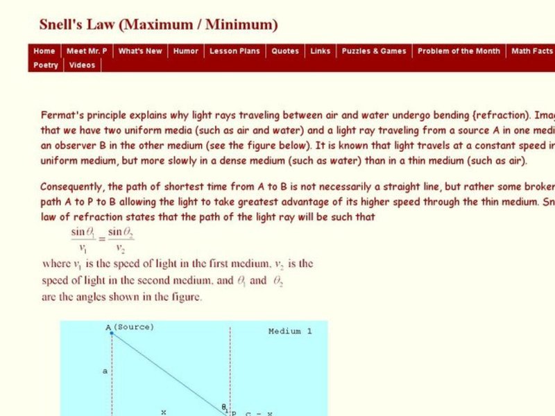 Snell's Law Proof Worksheet