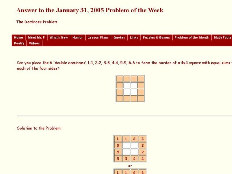 The Dominoes Problem Worksheet