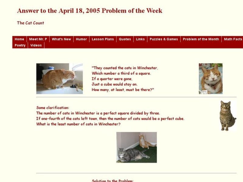 The Cat Count Worksheet