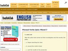 Phrasal Verbs Quiz: Mixed 7 Interactive