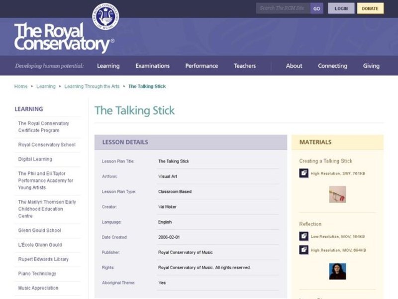 The Talking Stick Lesson Plan