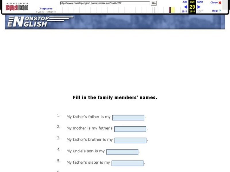 Family Relationship Names Interactive