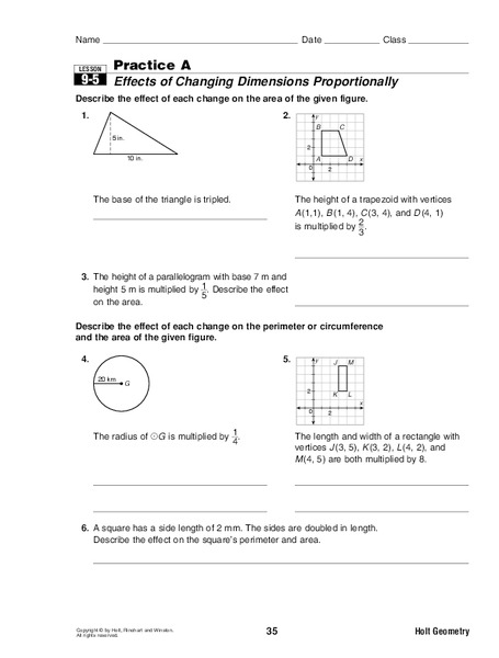 Effects of Changing Dimensions Proportionally Lesson Plan