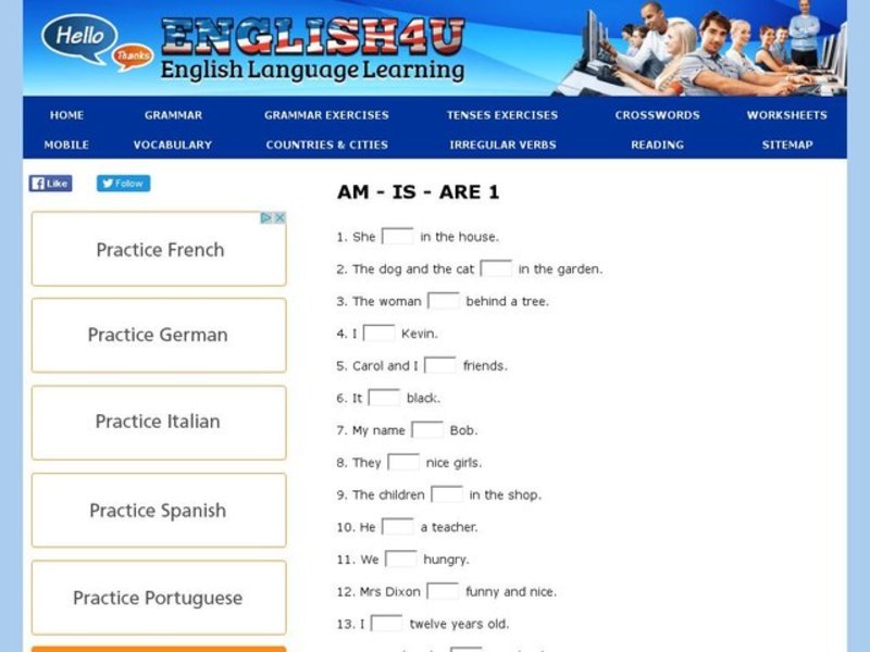 Am - Is - Are Lesson Plan