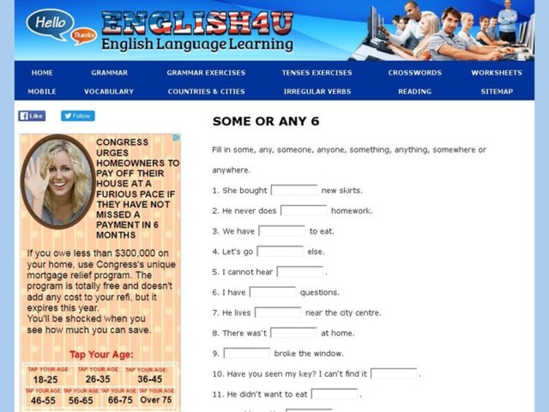 Some - Any Worksheet