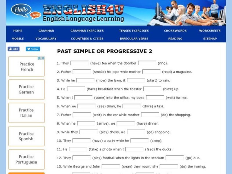 Past Simple or Progressive Lesson Plan