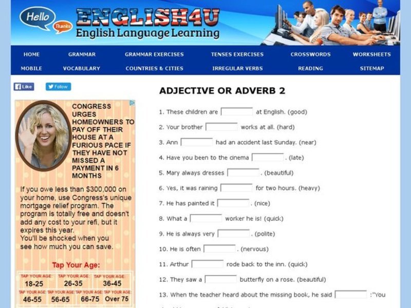 Adjective or Adverb #3 Interactive