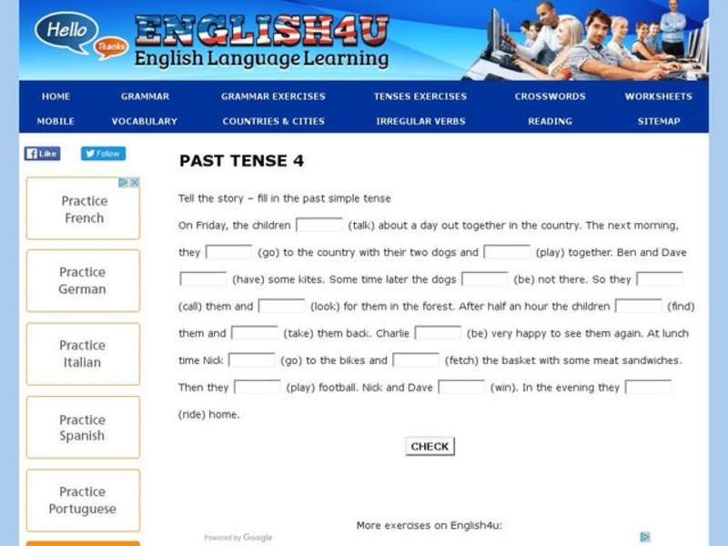 Past Tense 4 Interactive